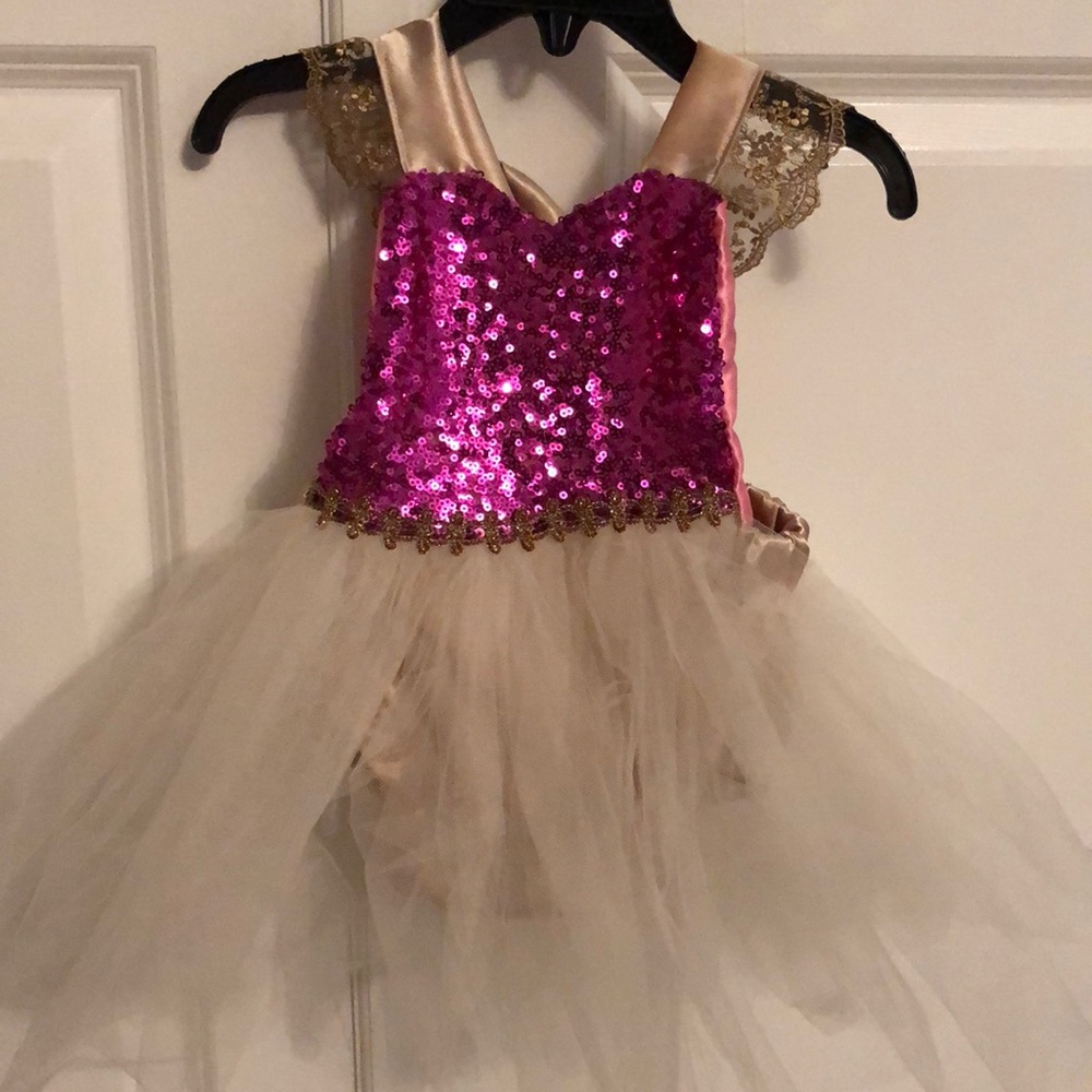 Pink and gold Tutu Sparkle Romper dress